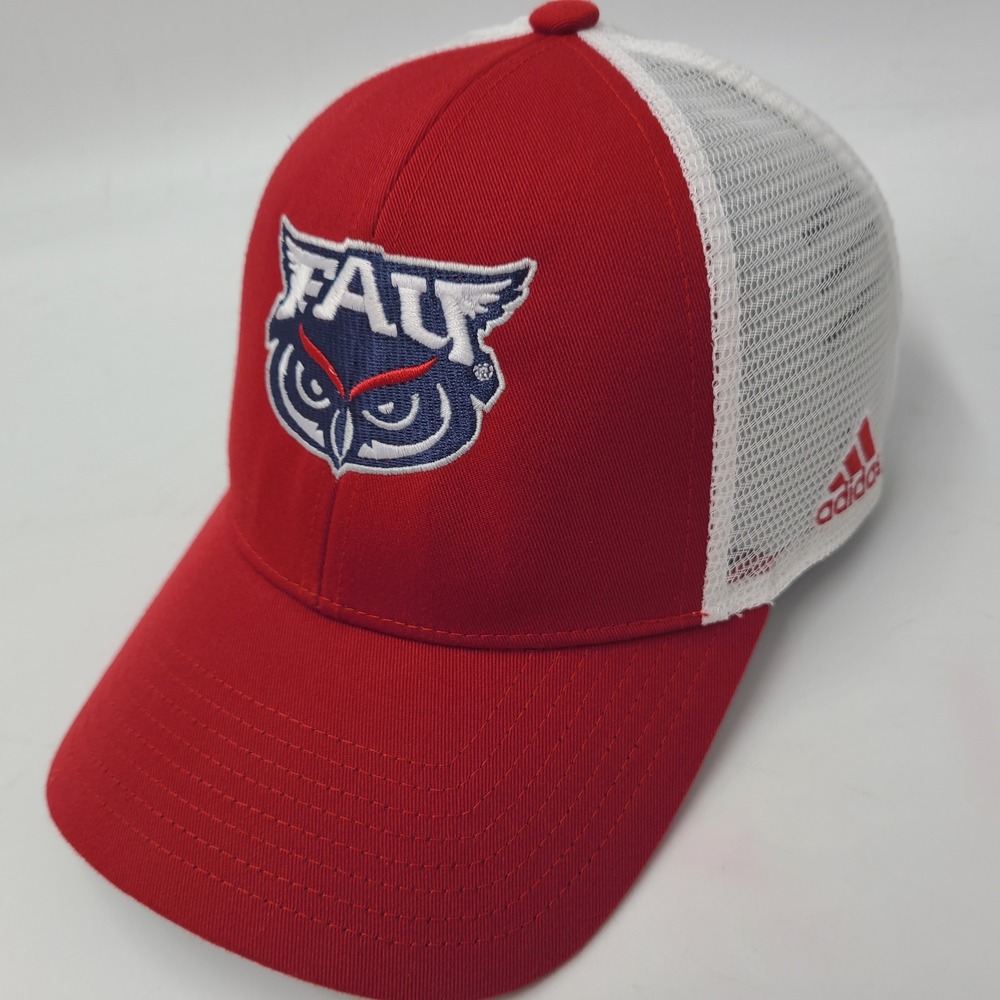 Florida Atlantic‎ Owls Hat Snapback Trucker Mesh Adidas Red White NCAA FAU Men